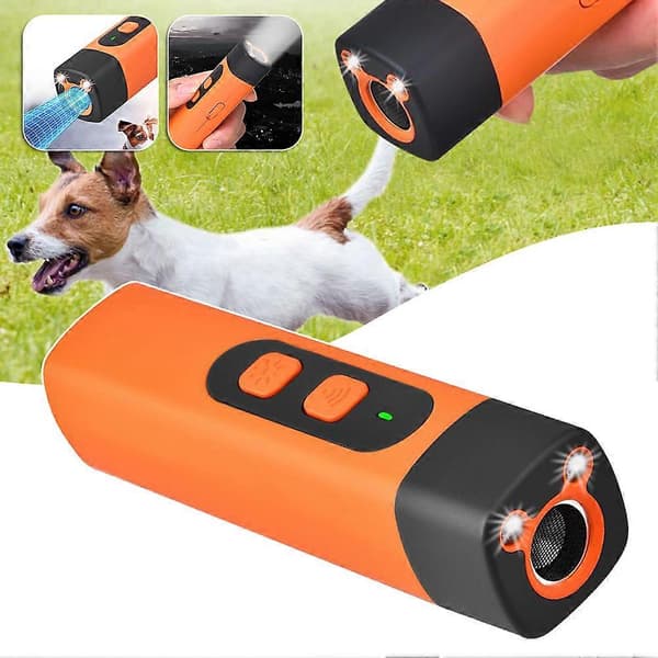 Ultrasonic Dog Training Anti-Barking Device Multifunctional Outdoor Dog Training Tools Orange