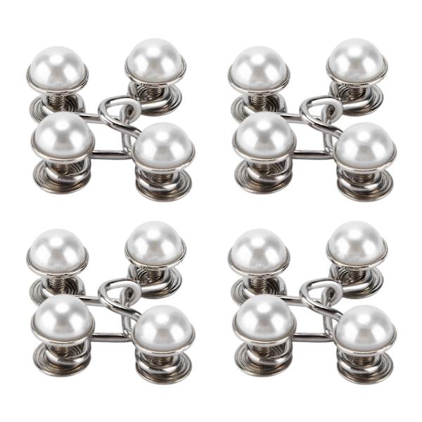 16 stk knappepinner Gjenbrukbare Solid Slitesterk avtakbar kortspor Design Praktisk Jean-knapp Liten hvit perle
