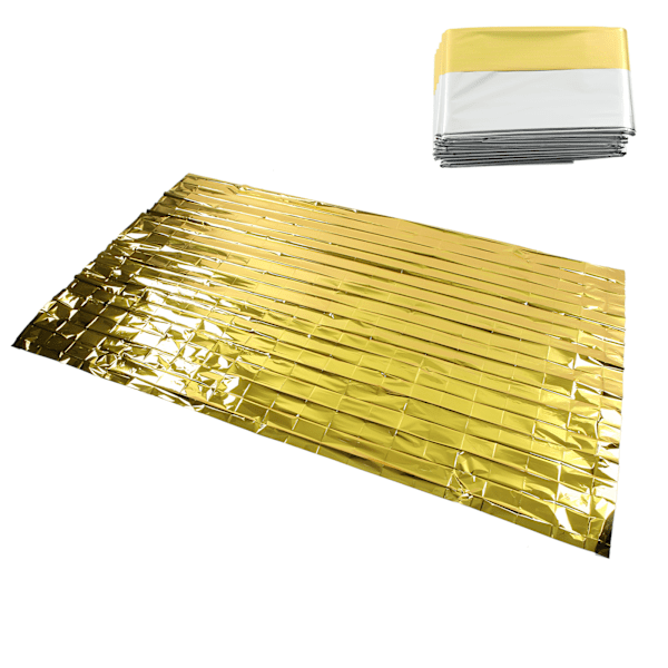 3PCS Nödfiltar Guld Silver 2 Färg Reflekterande Termisk Filt Vattentät Nöd Sovsäckar 130x210cm