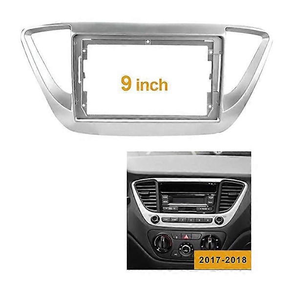 2Din 9-tums Radio DVD Panel Trim för 2 Accent 2017-2018