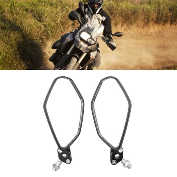 2 stk motorsykkel bakspeil klart syn justerbart vanntett universal styrespeil