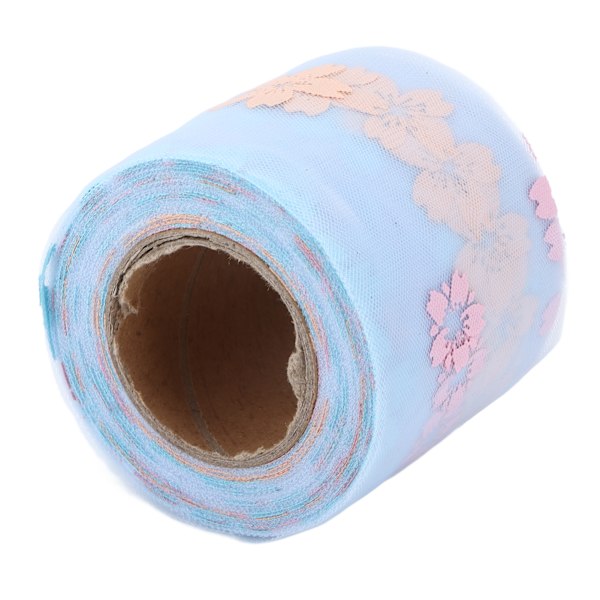 Printed Tulle Fabric Feel Comfortable Create Romance 6cm 25Yards Polyester DIY Decoration for Activities PartiesLight Blue