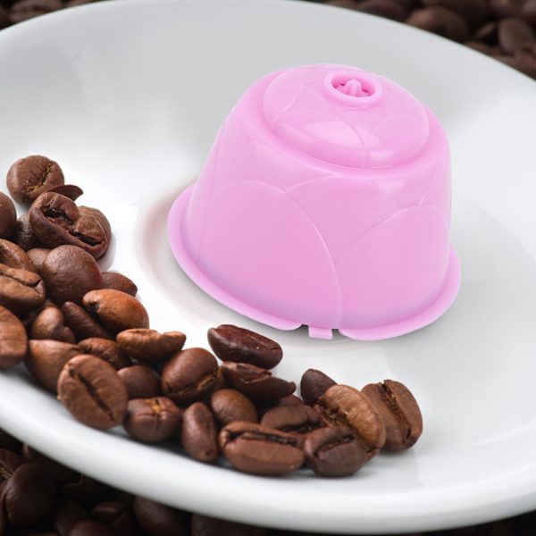 5 st återanvändbara och påfyllningsbara kaffemaskinkapslar som passar för DOLCE GUSTO-serien, lila