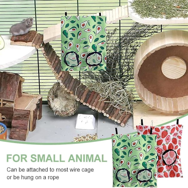 Rabbit Hay Feeder Bag - Rosa & Grön (2 st)