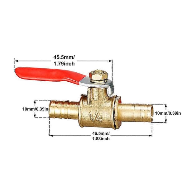 8mm 10mm Adapter Rørfitting Slangestuds Han Kugleventil Afspærring Gevindforbindelse