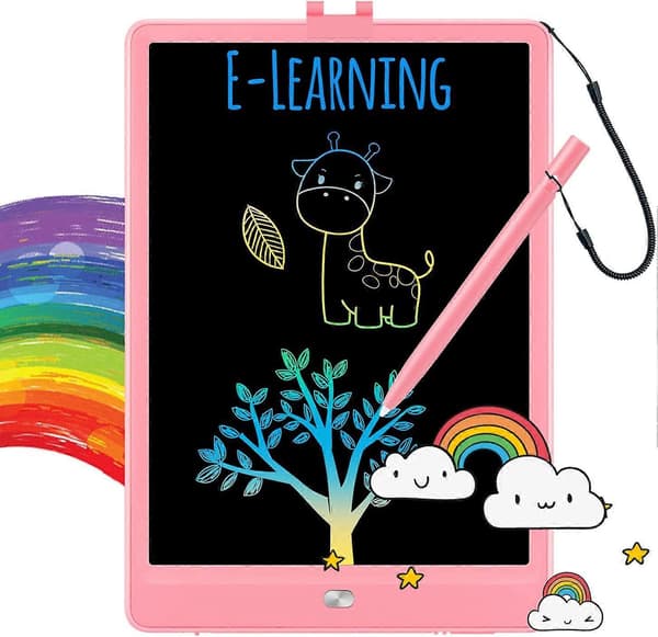 LCD Skrivetavle Doodle Board, 10 tommer (Pink)