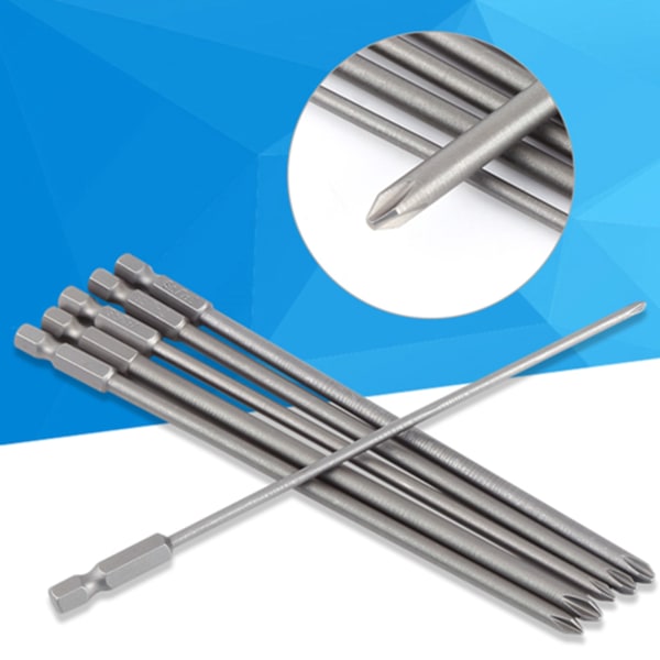 S2 stål 1/4" skaft magnetisk skrutrekkerbitsett (6 stk)