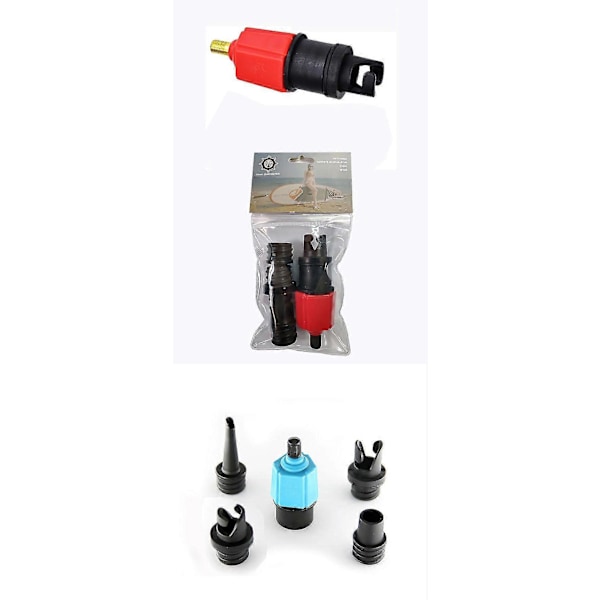 Uppblåsbar SUP Pump Adapter Kompressor Luftventil Konverterare Med 4 Luftventilmunstycken
