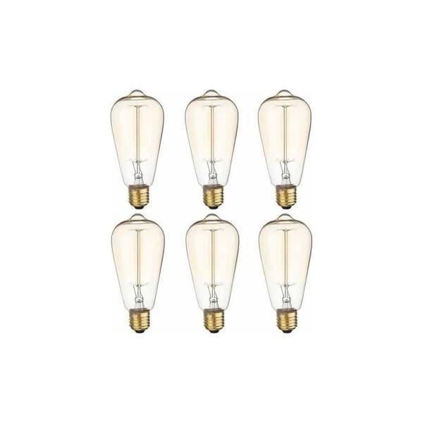 6x E27 60W Edison hehkulamppu 220V ST64 Retro 64mm x 140mm