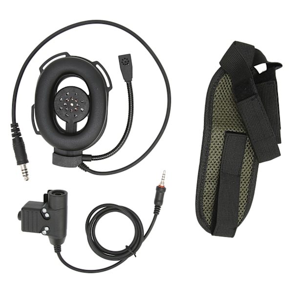 Hjelm Headset Justerbar Motorsykkel Enkelt Øretelefon med U94 PTT for Yaesu Vertex VX‑6R VX‑7RBlack