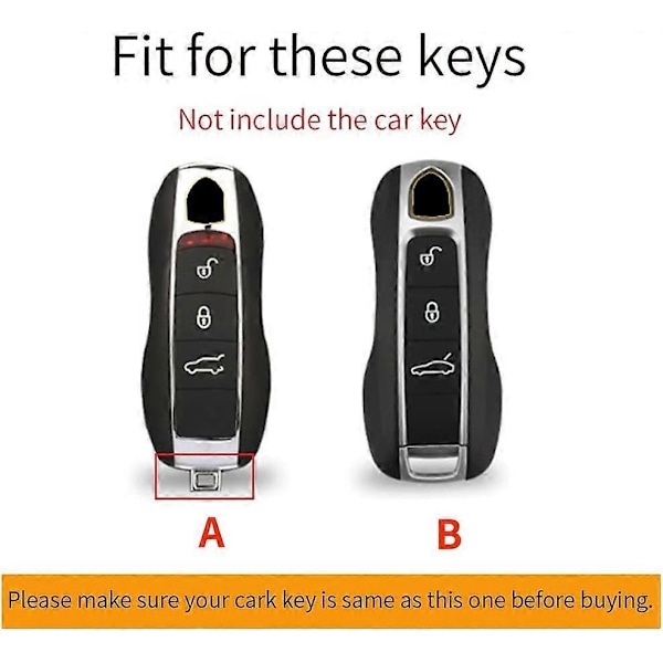Läder Bilnyckelfodral för Porsche Cayenne Macan 911 Carrera Boxster Cayman Panamera 970 981 991 - Blå A