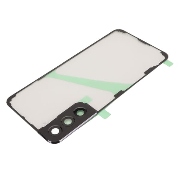 Baggrundsglasdæksel Transparent Sort Ramme med Mobiltelefon Stativ Bagdæksel Husdør til Galaxy S22+Plus