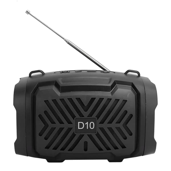D10 Bluetooth V5.0 trådløs højttaler USB Micro højttaler med lysrem understøtter FM-sort