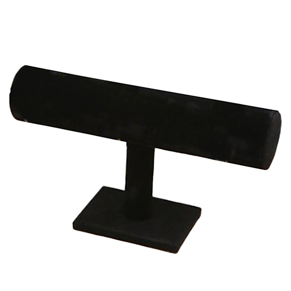 T Bar Armbandshållare Flanell Utseende Delikat Modern Watch Display Stand Smycken Display Svart