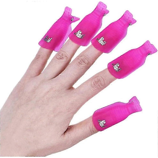 10 st demonteringsverktyg för nagellack, nagelklämma för nagellack istället för folieverktyg_SZXM Rosröd