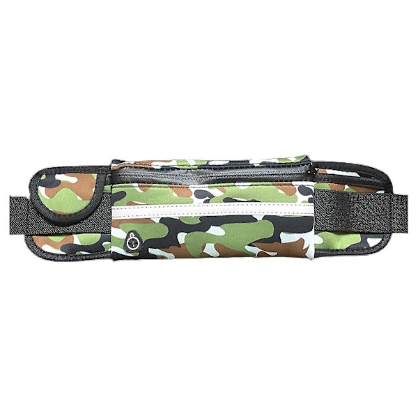 Camo Green Vattentät midjeväska med stor kapacitet för löpning och utomhusaktiviteter med telefonhållare