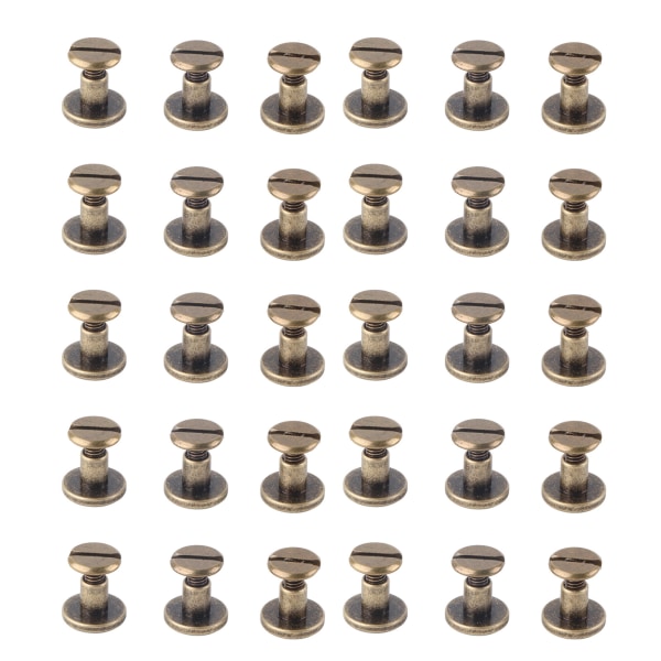 20 stk flatt hode kobber messing skruer muttere spiker nagler skinnhette tilbehør (6,5 mm)
