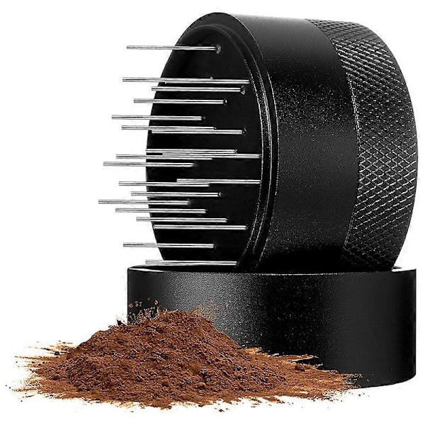 Espresso Kaffefordeler, Værktøj Espresso Kaffefordeler med Base, Rustfrit Stål Espresso Kaffefordeler, Justerbar Dybde Nålefordeler