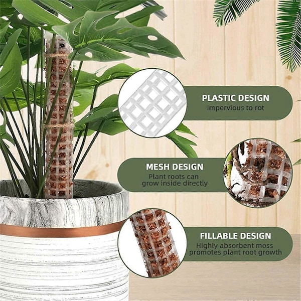 Plast Moss Pinne, Förlängd till 63 cm, Moss Pinne för Växter, A