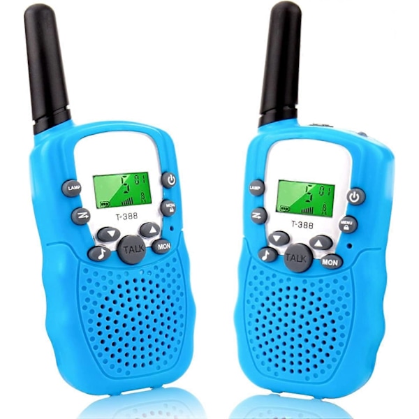 Walkie Talkies 2-pack, Talkies för barn 8 kanaler 2-vägs radioleksak med bakgrundsbelyst LCD-ficklampa, 4,8 km räckvidd för barn utomhusäventyr camping Biki