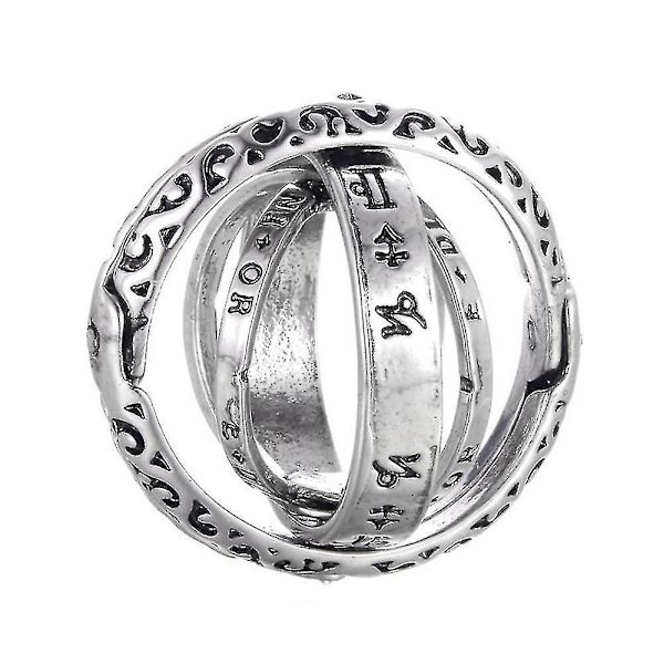Kosmisk fingerring - Unik astronomisk sfärboll gåva11 silver