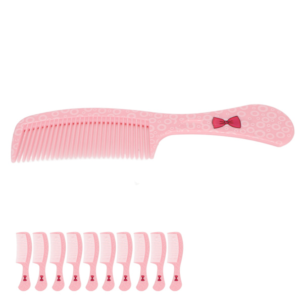 10 stk bredtannet kam forhindrer statisk ergonomisk rund kant bærbar hårstyling kam for hjemmet utendørs rosa