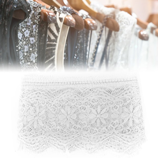 14,5 cm polyester silke kläder broderi spets DIY klänning hantverk tyg kläder dekoration vit