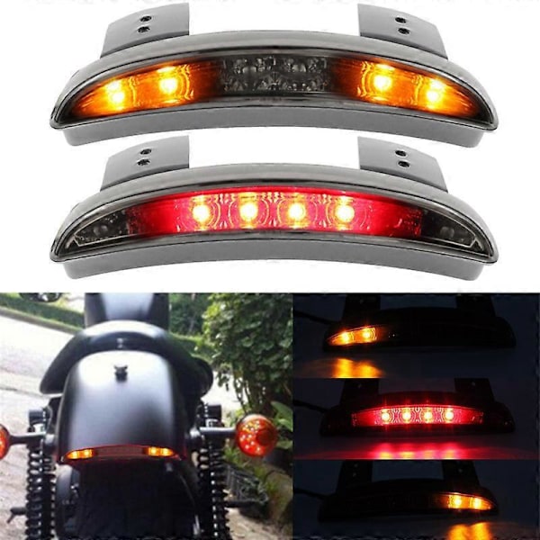 1 punainen kuori moottoripyörän modifioitu LED-takavalo, sopii Harley-moottoripyörän viisijohtoiseen takajarruvaloon / Harley-takavalo vilkulla