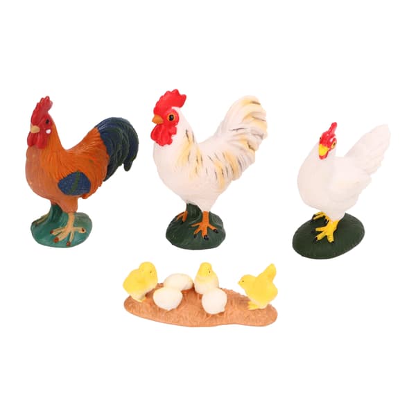 4 stk. bondegårds kyllingedyr legetøj statue simuleret realistisk kylling hane høne model figurer