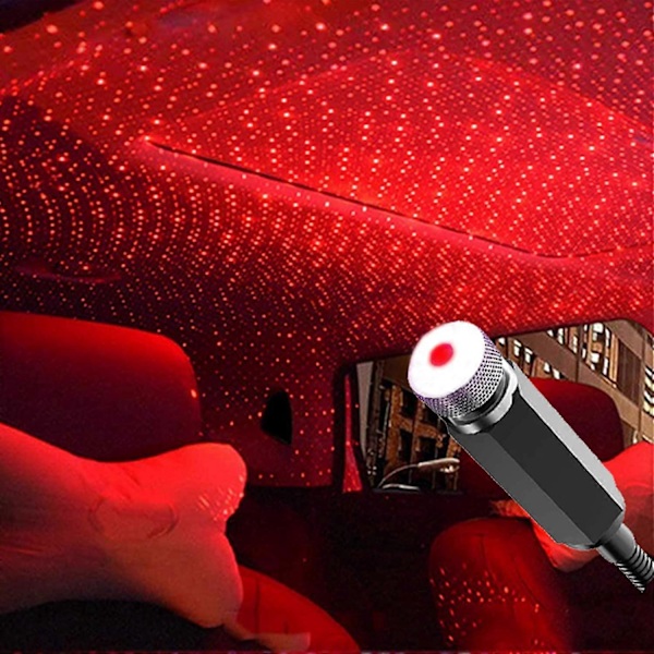 2 Pak Bil Interiør Tag Stjerne USB projektor LED Natlys
