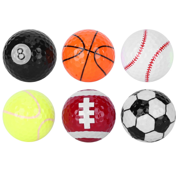 6 stk bærbare golfbolde Sportstræning Gavebolde tilbehør til konkurrencebrug
