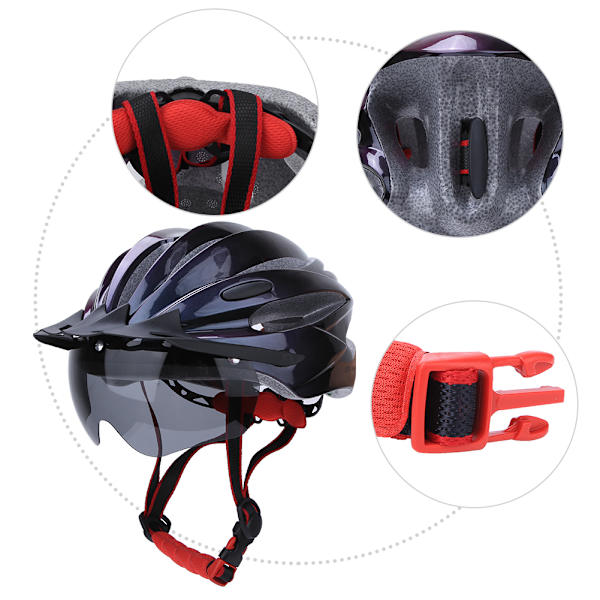 K80 Unisex Vuxen Cykel Magnetisk Typ Glasögon Hjälm Cykelutrustning för Cykel