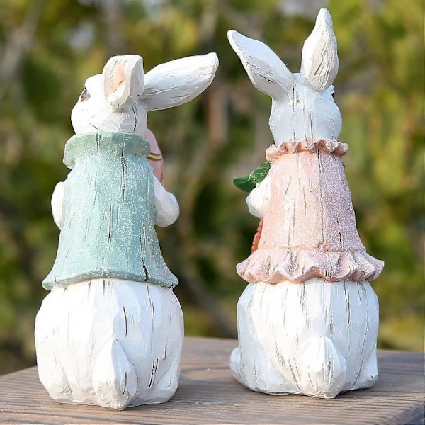 Påskhare Dekoration, Vår Heminredning Hare Figurer (Påsk Vit Hare 2 Stycken)