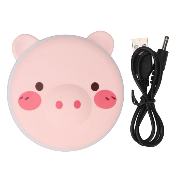 USB-håndvarmer Cute Piggy Forhindrer skoldning Bærbar håndvarmer Powerbank med lysende spejl til rejsekontor