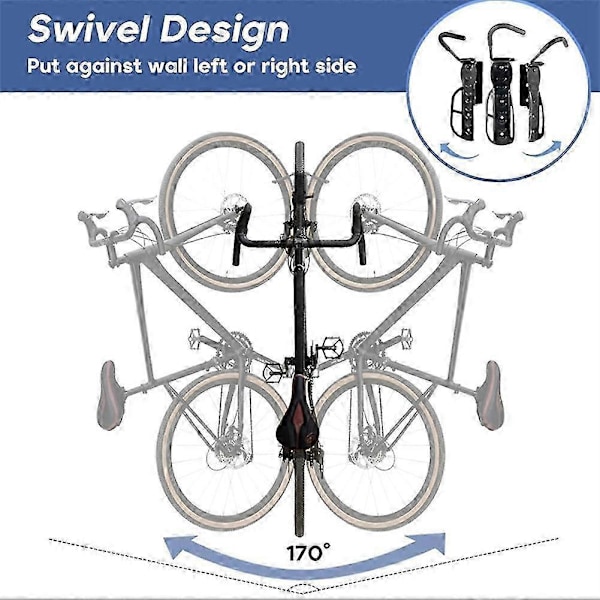 2 PAK Swivel Cykelholder Garage Vægmontering Cykelophæng kompatibel med Garage Cykelholder Cykelopbevaring Vertica