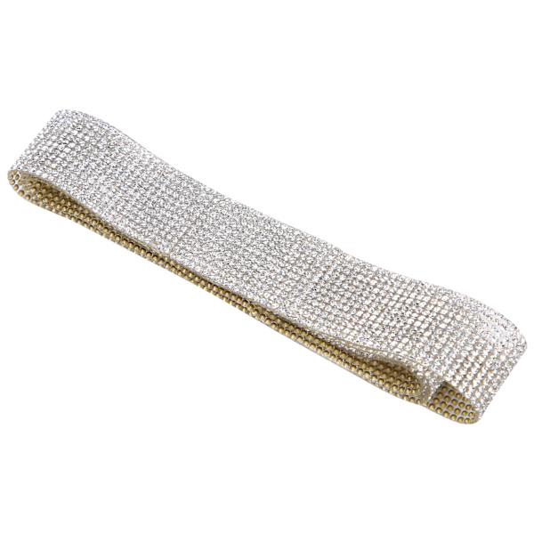 Kristalldiamantbälteslist Varmlim DIY Dekoration Klädtillbehör 0,5 Yard 12 Rader Vit