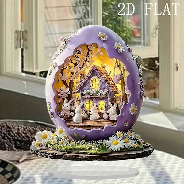 Påskharens Hus 2D Platt Akryl Ornament