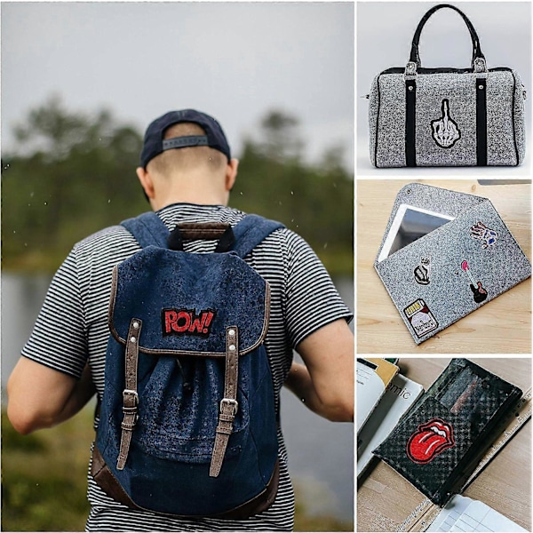 15 Stycken Cool Design Broderi Stryk-på-lappar, Broderi Självhäftande Stryk-på-lappar Sy-på-lapp Dekaler för Kläder, Ryggsäckar, Jackor, Jeans,
