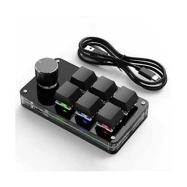 Programmering Makro Tilpasset Knapp Tastatur 6 Taster Kopier Lim Inn Mini Knapp Photoshop Gaming Tastatur, RGB 6