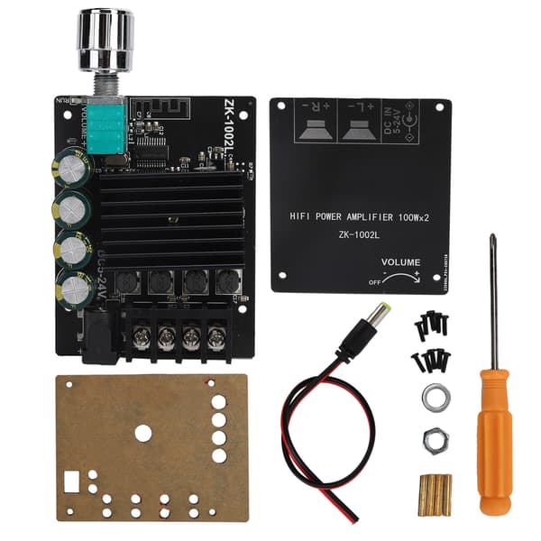1002L 100Wx2 Bluetooth 5.0 Effektförstärkarkortsmodul med volymkontrollratt