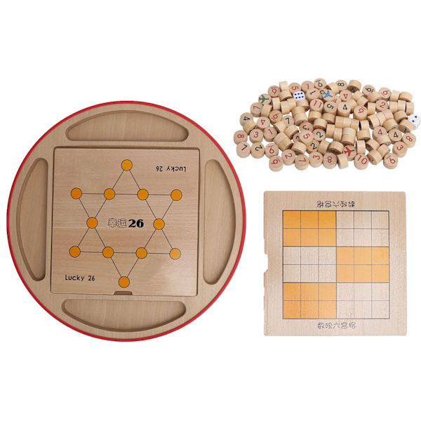 5 in 1 Sudoku Ruudukko Puinen Monitoiminen Lasten Koulutuspalapeli Pelilelu