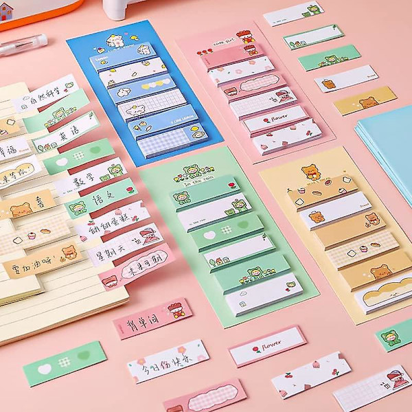 Mångfärgad tecknad Mini Memo Pad Klibblappar för kontors- och skolmaterial