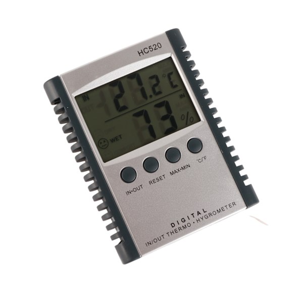 LCD digitalt termometer Hygrometer Digital temperatur fugtighedsmåler Indendørs Udendørs