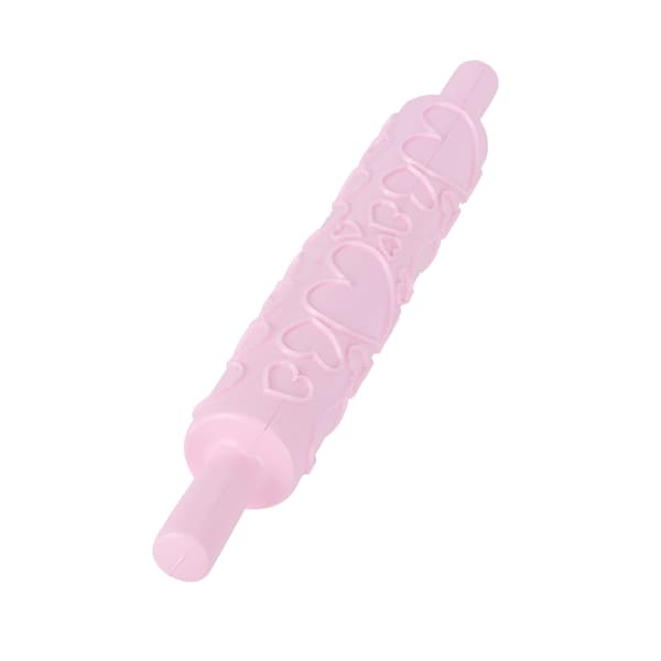 Fondant kjevle i plast preget rulle for kaker, kjeks, bakverk, kakepynt (hjerteform)