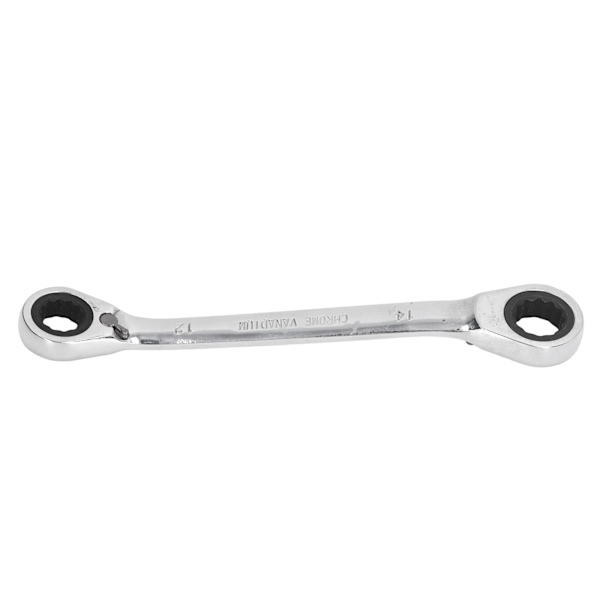 Kaksoispääratchet-avain 12-14 mm 72-hampainen kromivanadiumteräksinen kaksipäinen räikkäavain autokorjaukseen