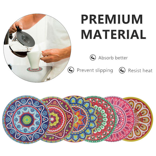 Luovat imukykyiset 3D Mandala lasinaluset miehille naisille hauskoja syntymäpäivälahjoja sisustus tyyli 1