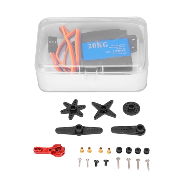 QX‑3120MG Vattentätt Servo 20KG Hög Hastighet Metallväxel Digital Servo för Flygplan Bilmodell