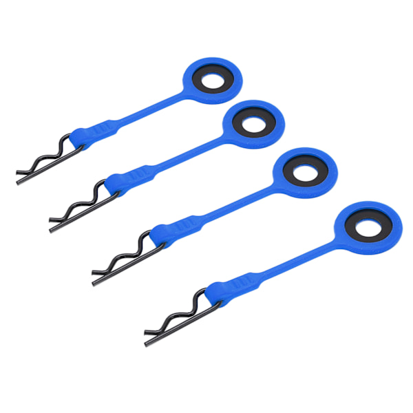 4ST RC karossklämmor Pins RC bilskal kaross fasta klämmor Hållare Silikon Metall Universal för 1/10 modell CarMörkblå
