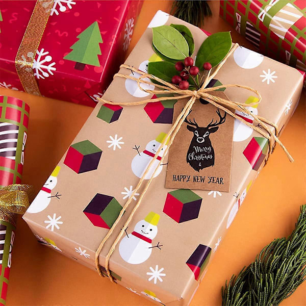 12-pack presentpapper, för julgranspresentpapper