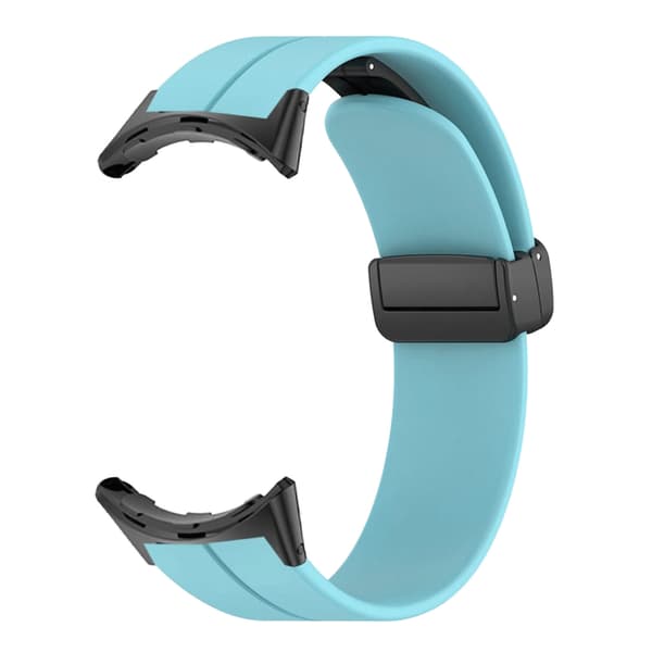 Elastisk silikone urrem magnetisk lukning legeringsspænde strækbar urrem udskiftning til Pixel Watch 2 Teal Green